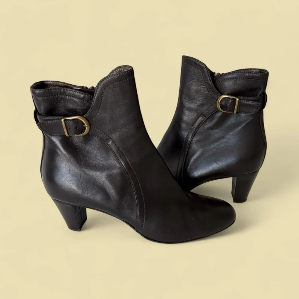 AGL Soft Leather Brown Ankle Boot - Picture 2 of 12